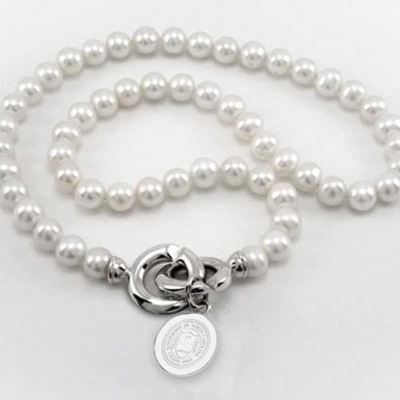 615789321118: UNC Pearl Necklace W/ SS Charm