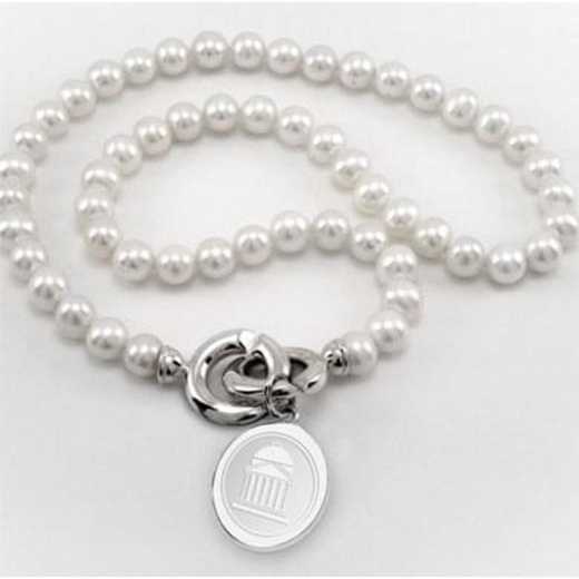 615789811336: SMU Pearl Necklace W/ SS Charm