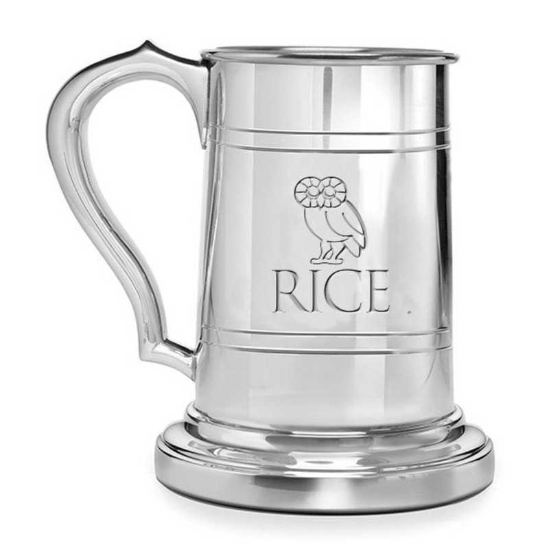 615789562788: Rice University Pewter Stein by M.LaHart & Co.