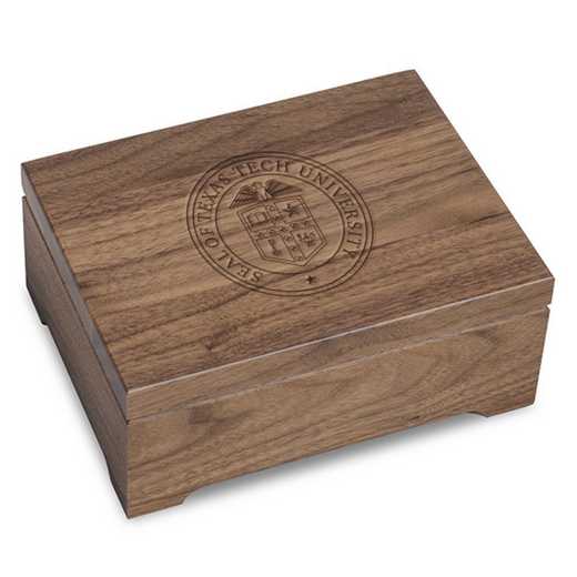 615789118671: Texas Tech Solid Walnut Desk Box