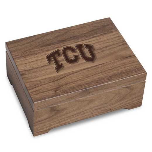 615789161202: Texas Christian University Solid Walnut Desk Box