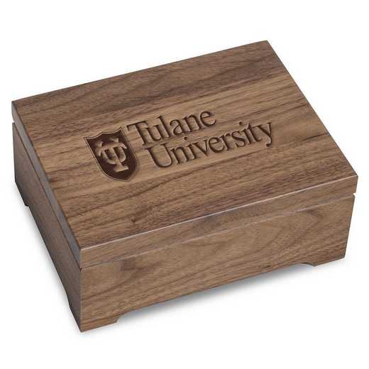 615789218821: Tulane University Solid Walnut Desk Box