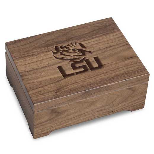 615789350316: Louisiana State University Solid Walnut Desk Box