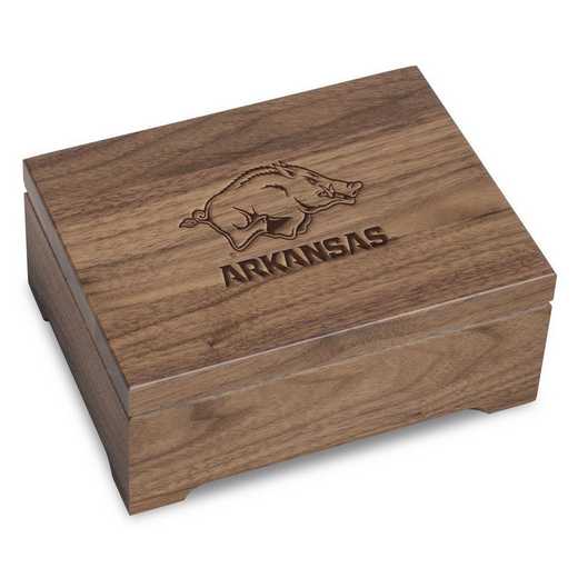 615789448662: University of Arkansas Solid Walnut Desk Box