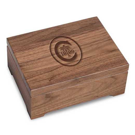 615789761471: Clemson Solid Walnut Desk Box