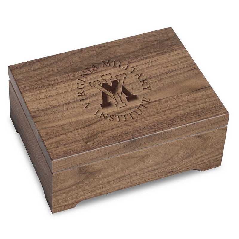 615789835561: Virginia Military Institute Solid Walnut Desk Box