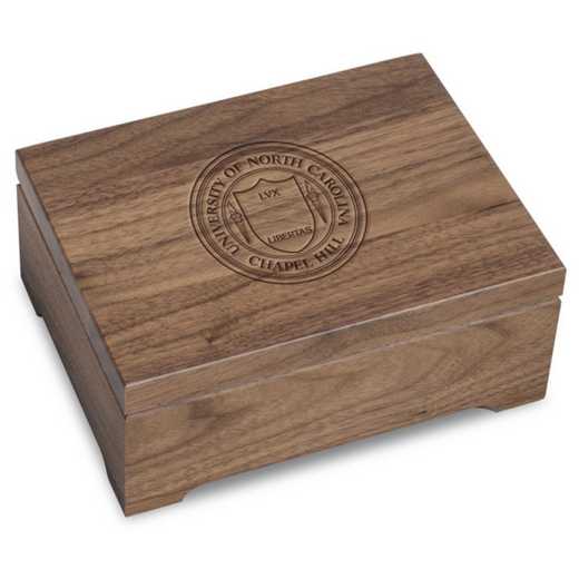 615789842552: University of North Carolina Solid Walnut Desk Box