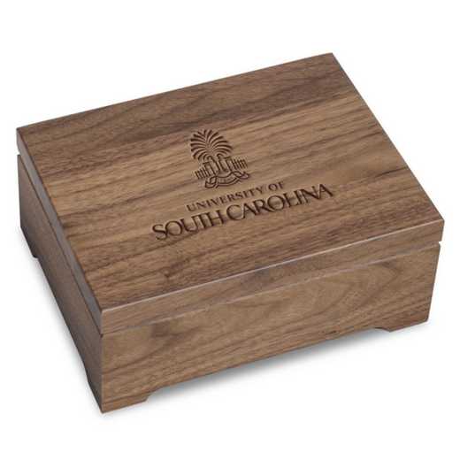 615789847861: University of South Carolina Solid Walnut Desk Box