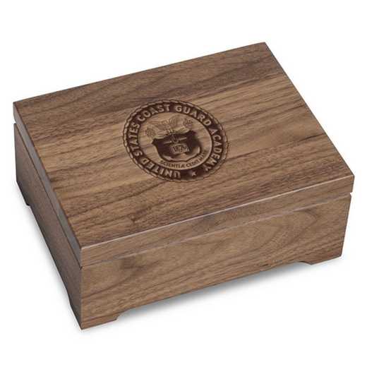 615789869610: US Coast Guard Academy Solid Walnut Desk Box