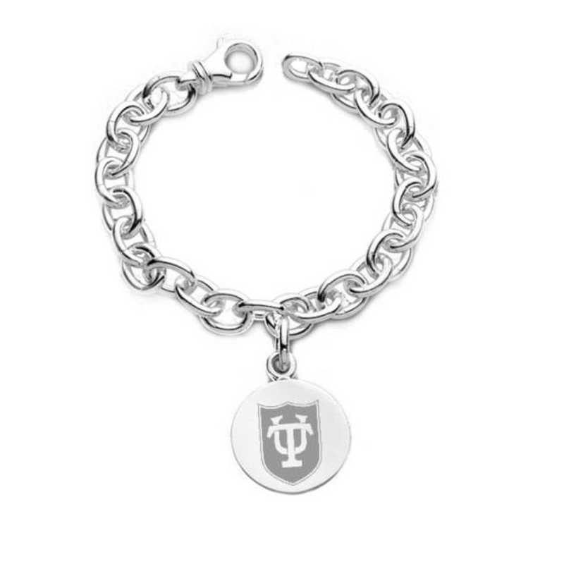 615789173915: Tulane Sterling Silver Charm Bracelet