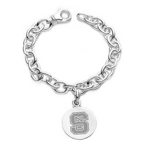 615789305729: NC State Sterling Silver Charm Bracelet