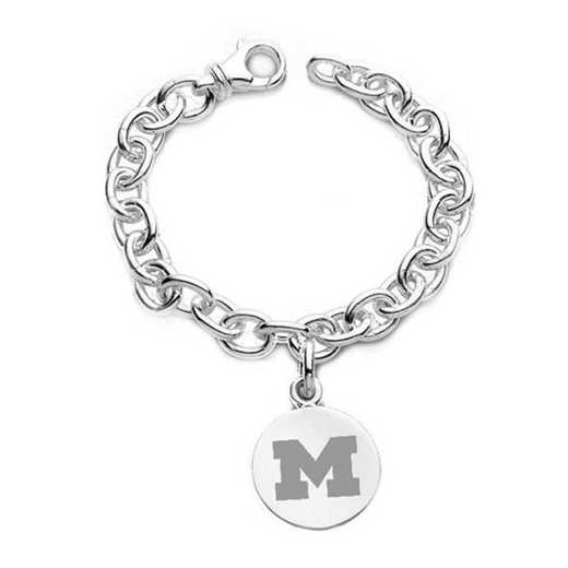 615789351900: Michigan Sterling Silver Charm Bracelet