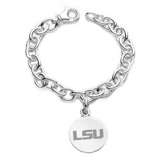615789368748: LSU Sterling Silver Charm Bracelet