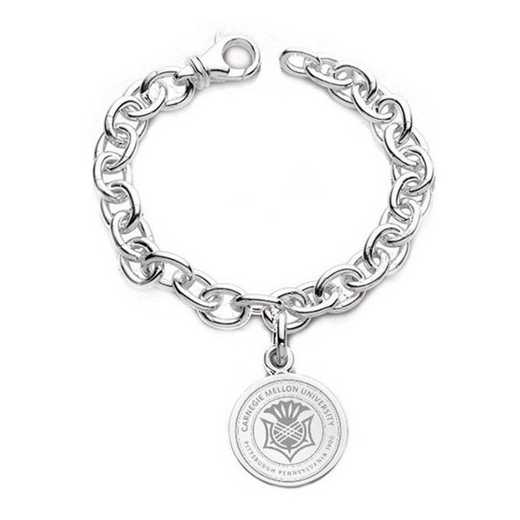 615789391494: Carnegie Mellon University Sterling Silver Charm Bracelet
