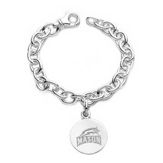 615789556077: George Mason University Sterling Silver Charm Bracelet