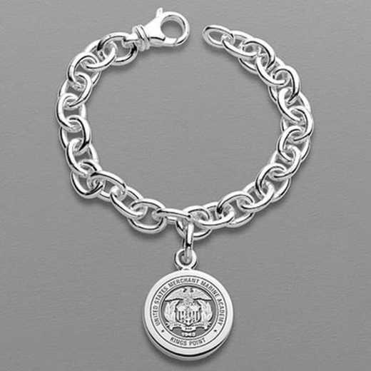 615789814856: Merchant Marine Academy Sterling Silver Charm Bracelet