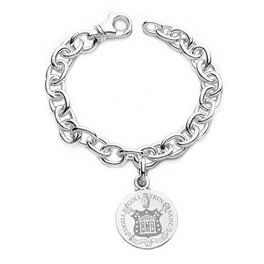 615789850748: Trinity College Sterling Silver Charm Bracelet