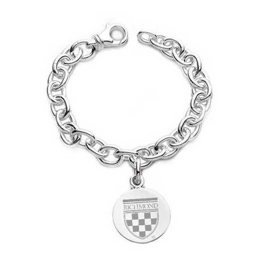 615789860082: University of Richmond Sterling Silver Charm Bracelet