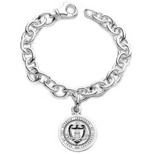 615789874218: Georgia Tech Sterling Silver Charm Bracelet