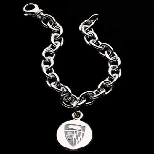 615789909682: Johns Hopkins Sterling Silver Charm Bracelet
