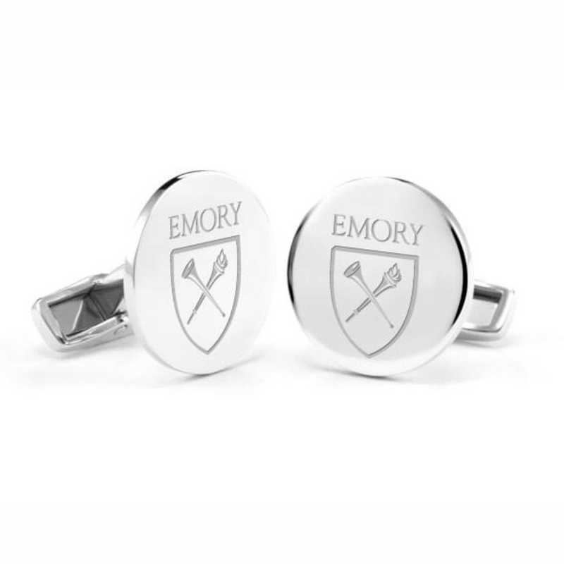 615789629740: Emory University Cufflinks in Sterling Silver