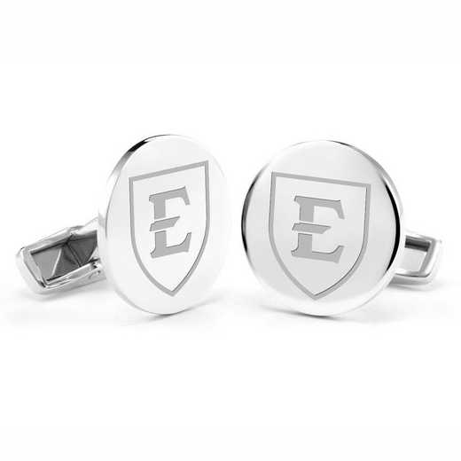615789876168: East Tennessee State University Cufflinks in Sterling Silver