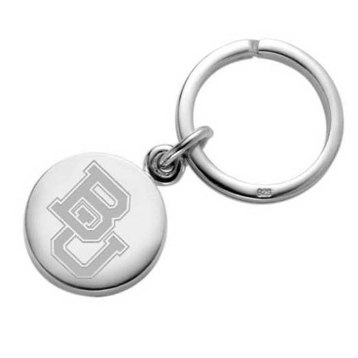 615789082521: Baylor Sterling Silver Insignia Key Ring