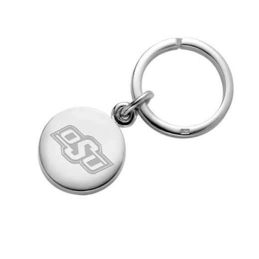 615789201434: Oklahoma State University Sterling Silver Insignia Key Ring