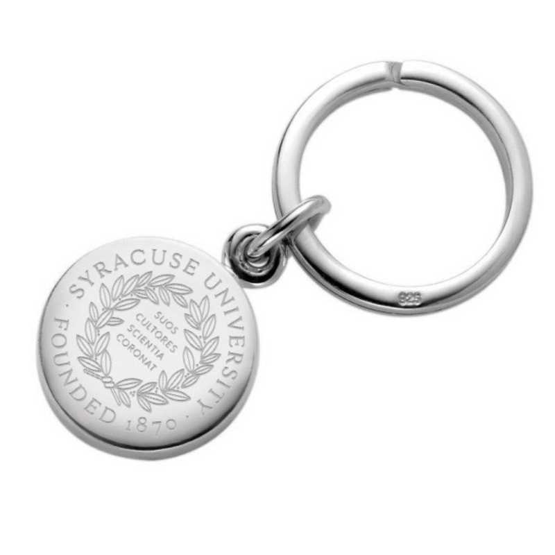 615789338536: Syracuse University Sterling Silver Insignia Key Ring