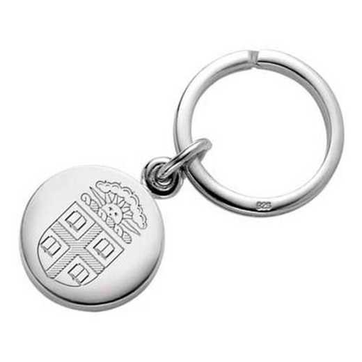 615789774419: Brown Sterling Silver Insignia Key Ring