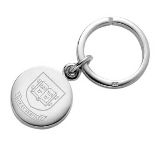 615789910213: Yale Sterling Silver Insignia Key Ring