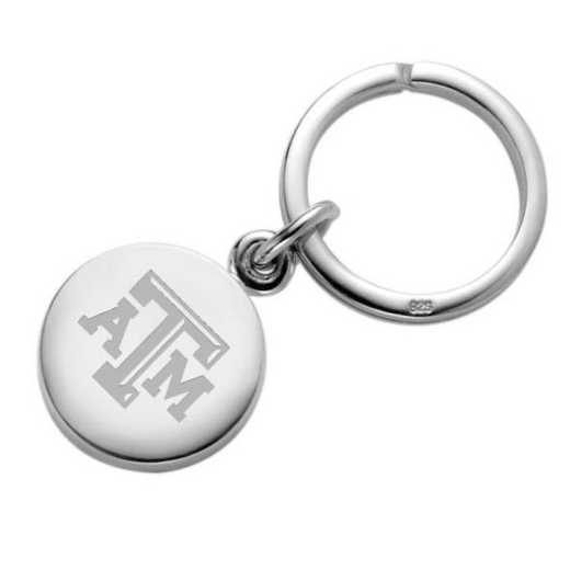 615789910572: Texas A&M Sterling Silver Insignia Key Ring