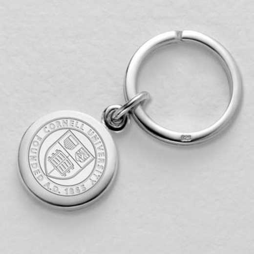 615789911029: Cornell Sterling Silver Insignia Key Ring