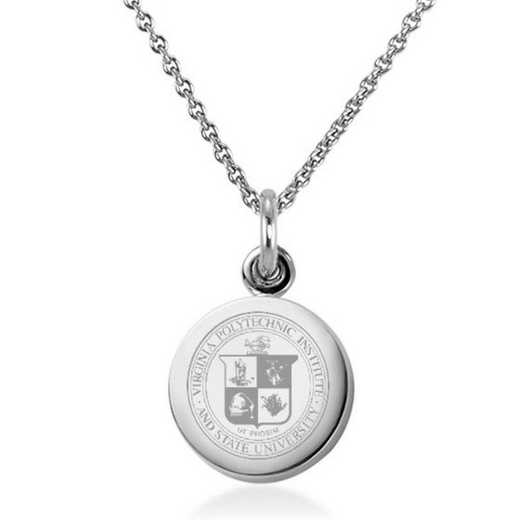 615789771395: Virginia Tech Necklace with Charm in SS