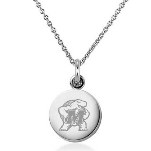 615789884217: University of Maryland Necklace with Charm in SS