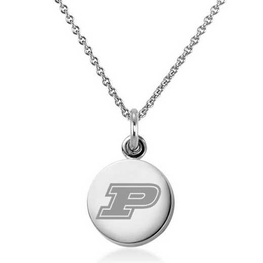 615789926764: Purdue University Necklace with Charm in SS