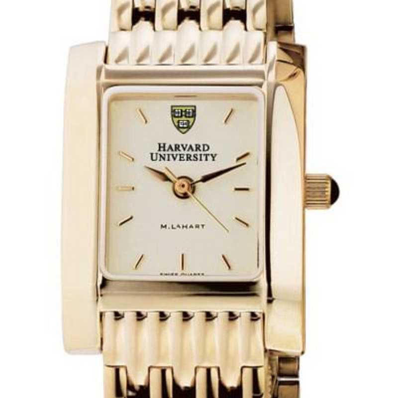 615789410140: Harvard Women's Gold Quad Watch with Bracelet