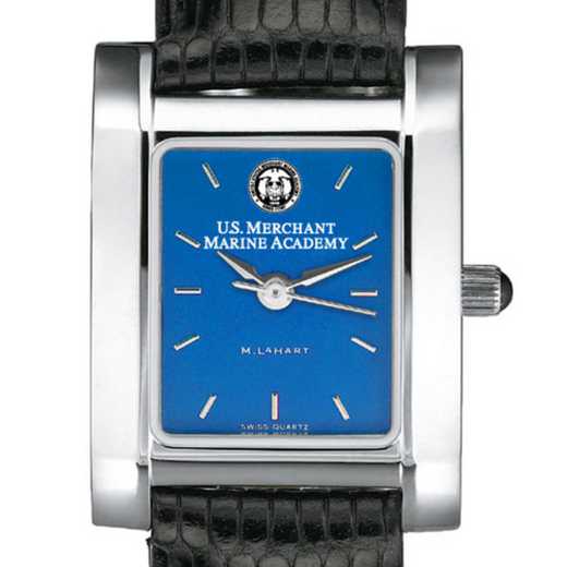 615789706717: USMMA Women's Blue Quad Watch W/ Leather Strap