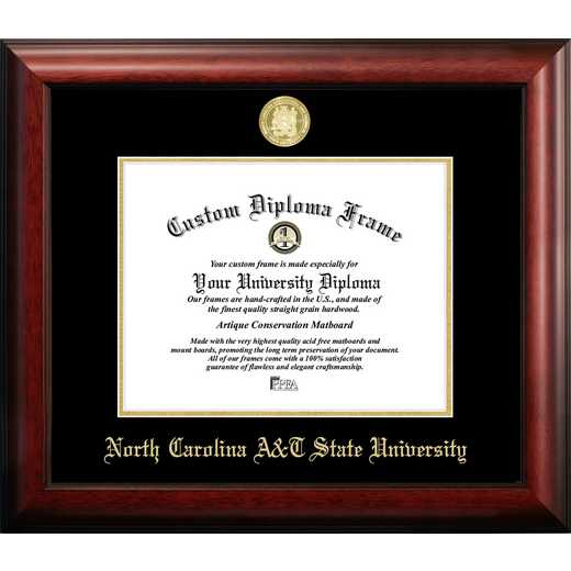 NC596GED: North Carolina A&T State11w x 8.5h  Gold Embossed Diploma Frame