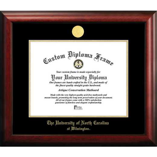NC597GED: UNC Wilmington 14w x 11h Gold Embossed Diploma Frame