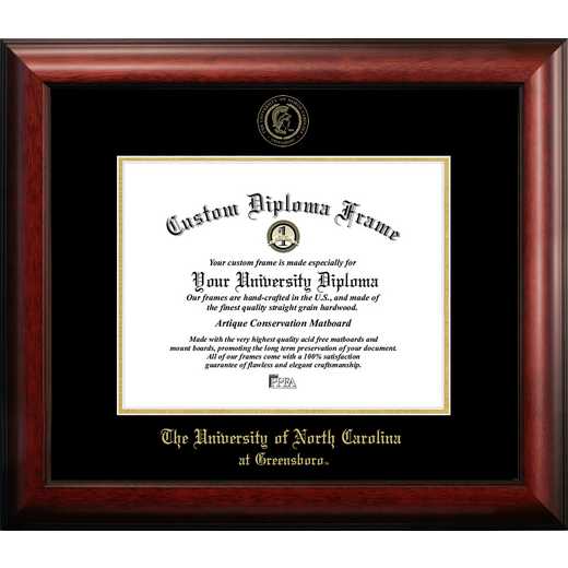 NC598GED: UNC Greensboro 11w x 8.5h Gold Embossed Diploma Frame