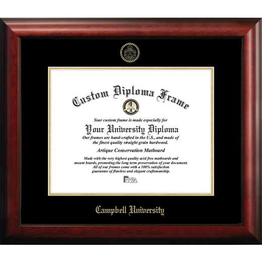 NC599GED: Campbell University 14w x 11h Gold Embossed Diploma Frame