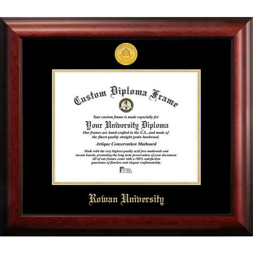NJ599GED: Rowan University 11w x 8.5h Gold Embossed Diploma Frame