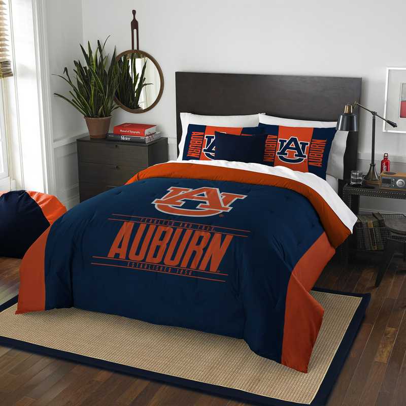 Auburn Tigers Gametime Full Queen Comforter Sham Set