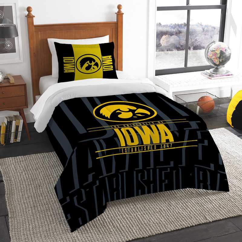 Iowa Hawkeyes Gametime Twin Comforter Sham Set