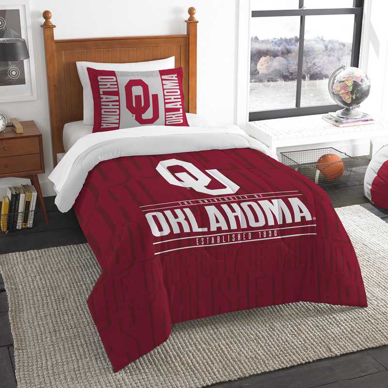 Oklahoma Sooners Gametime Twin Comforter Sham Set