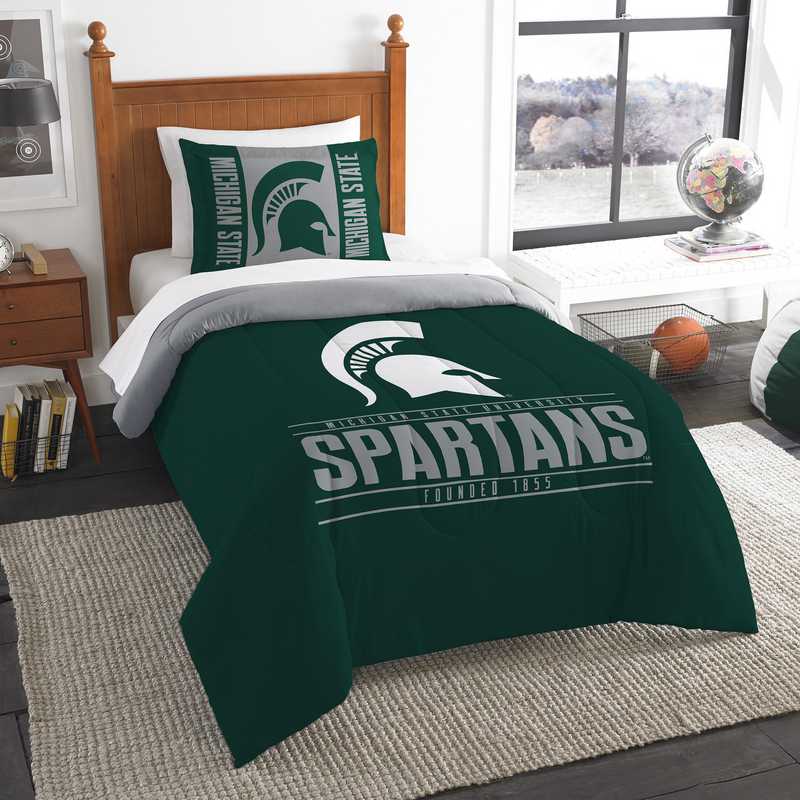 Michigan State Spartans Gametime Twin Comforter Sham Set