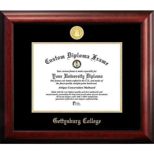 PA597GED: Gettysburg College 11w x 8.5h Gold Embossed Diploma Frame