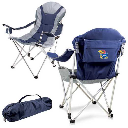 803-00-138-244-0: Kansas Jayhawks - Reclining Camp Chair (Navy)