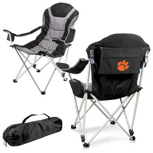 803-00-175-104-0: Clemson Tigers - Reclining Camp Chair (Black)